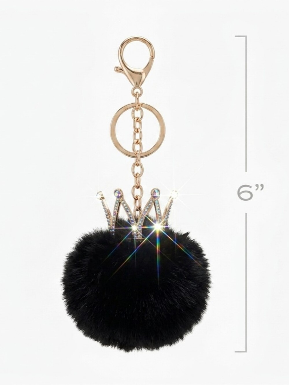 Plush Pom Pom Crown Key Chain/Bag Charm - Picture 6 of 6